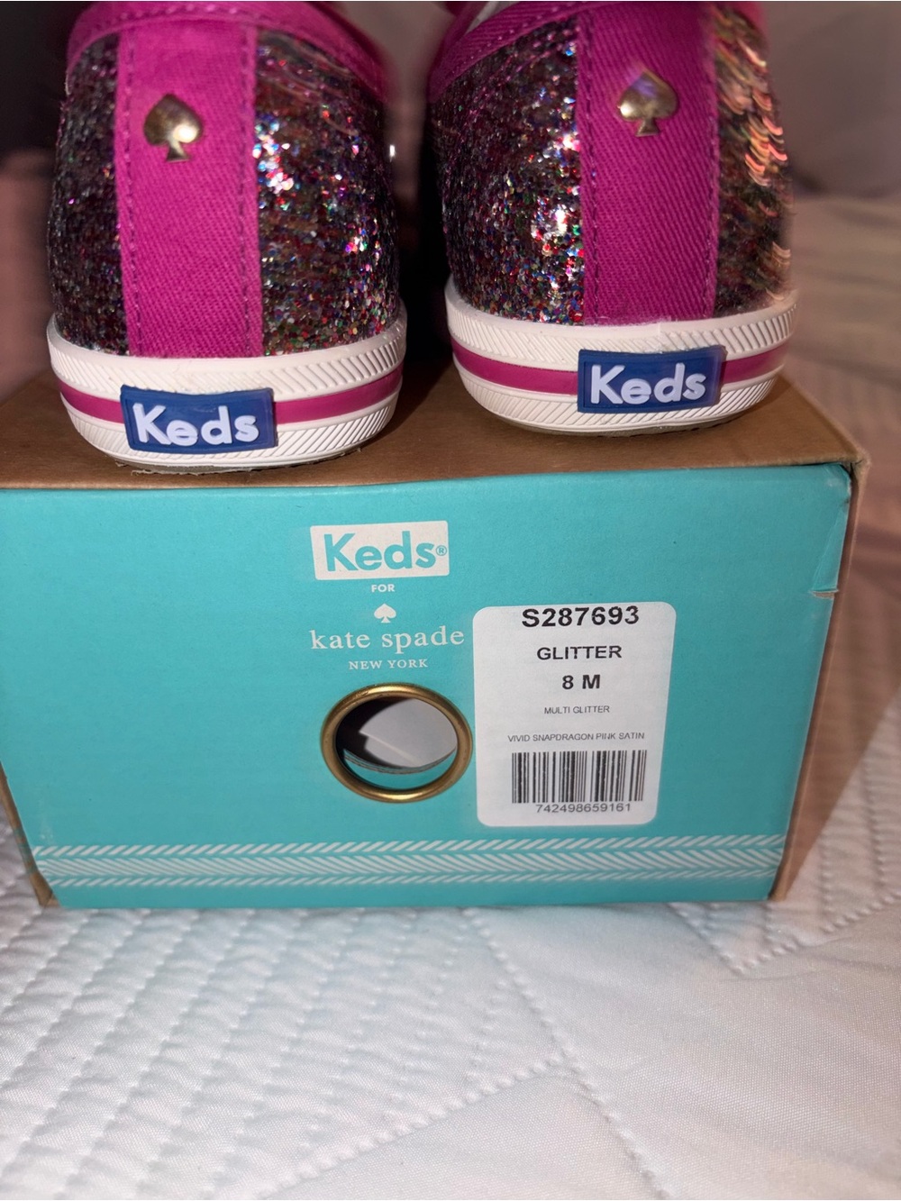 Kate Spade Limited Edition Glitter Lace-Up Sneakers in Fuchsia View 3